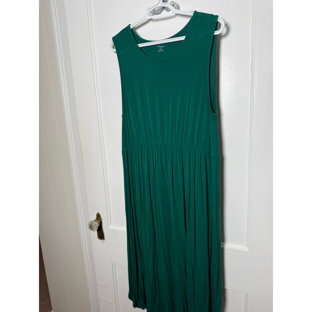 Daily Ritual Green Jersey Knit Sleeveless Tank Midi Dress Women's XL - Picture 2 of 5
